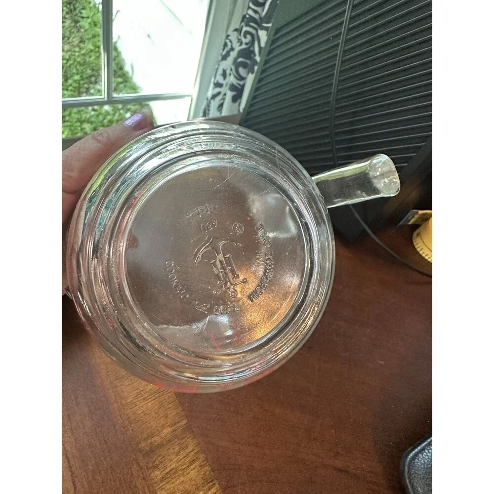 Anchor Hocking 2 Cup Glass Measuring Cup Red Letters Made in USA